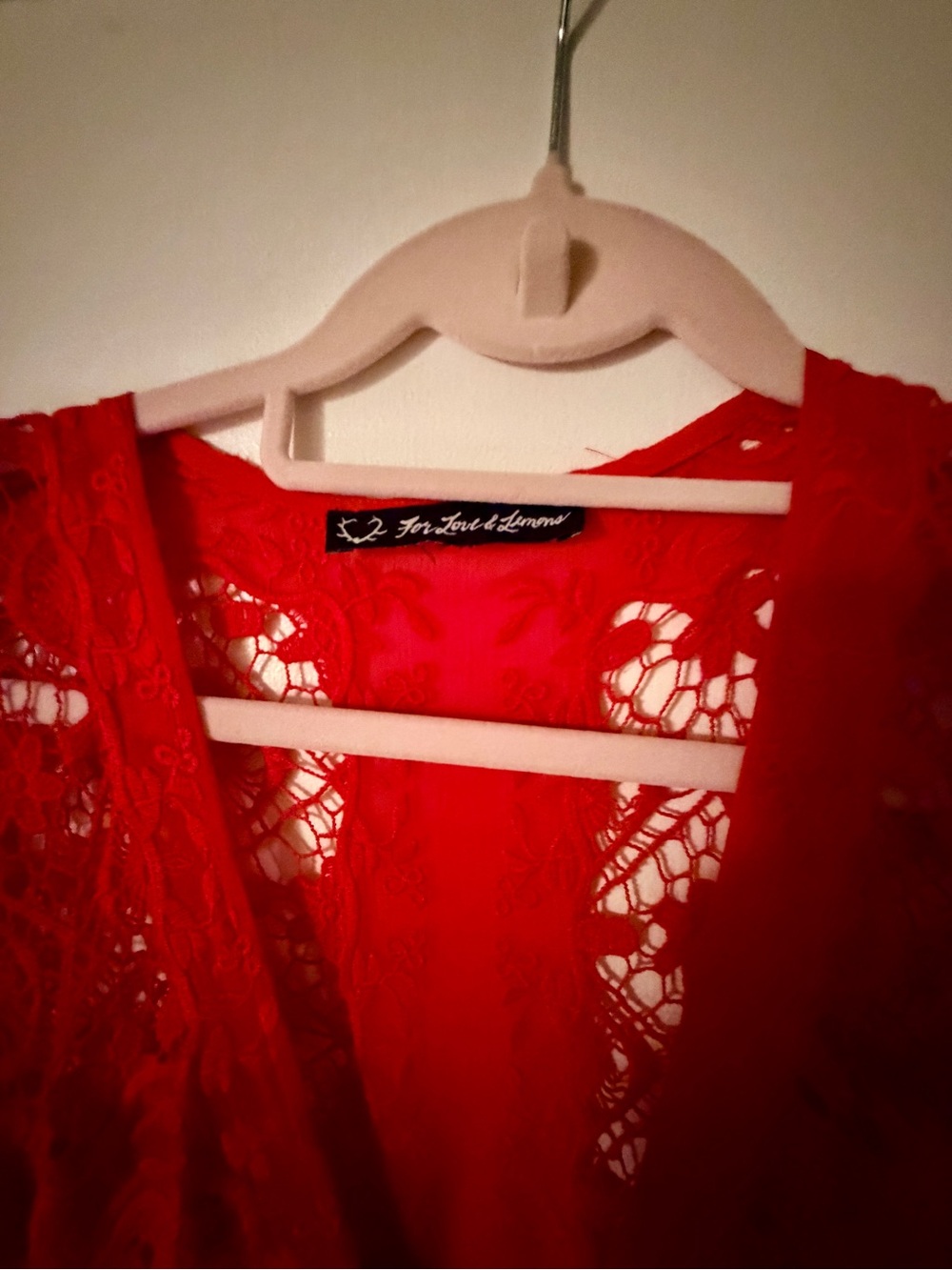 For Love & Lemons Red Lace Maxi Dress Size M - Picture 7 of 14